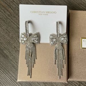 Christian Siriano Rhinestone fall bow Earrings